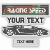 Racing Speed Car Design – Fast Motorsport Performa Aufkleber (Vorderseite)