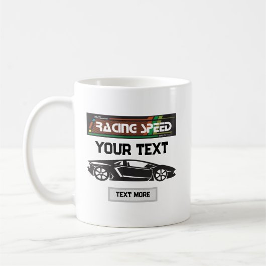 Racing Speed Car Design – Fast Motorsport Performa Kaffeetasse (Links)