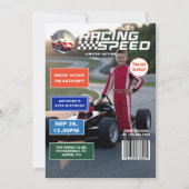 Racing Speed Magazine Cover Geburtstagsparty Einladung (Vorderseite)