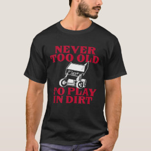 Racing Sprint Car Altes Spiel Schmutzspur Rennen F T-Shirt