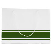 Racing Streifen auf weißer, grüner Basis aus klass Große Geschenktüte (Rückseite)