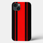 Racing Strip in Schwarz und Rot Case-Mate iPhone Hülle (Rückseite)