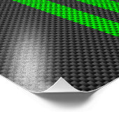 Racing Stripes für elektrische grüne Kohlenstofffa Fotodruck (Ecke)
