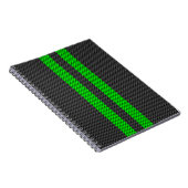 Racing Stripes für elektrische grüne Kohlenstofffa Notizblock (Rechte Seite)