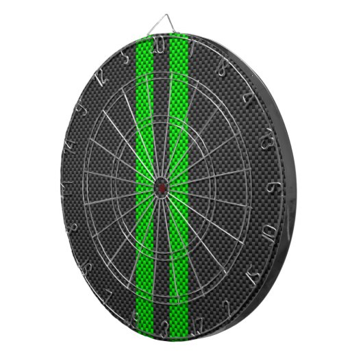 Racing Stripes im grünen Carbon-Faserstil Dartscheibe (Vorderseite rechts)