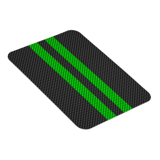 Racing Stripes im grünen Carbon-Faserstil Magnet (Rechte Seite)