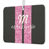 Racing Stripes Rosa Glitzer Herz Form Auto Name Autolufterfrischer (Links)