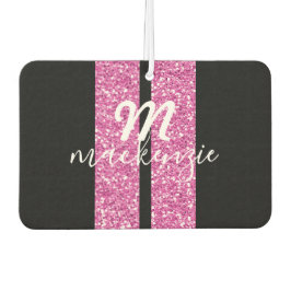 Racing Stripes Rosa Glitzer Herz Form Auto Name Autolufterfrischer