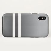 Racing Stripes White Grayish Blue Case-Mate iPhone Hülle (Rückseite (Horizontal))