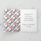 Racing Thema 1. Geburtstag Karte (Innenseite)