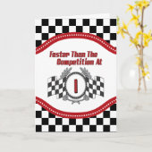 Racing Thema 1. Geburtstag Karte (Gelbe Blume)