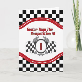 Racing Thema 1. Geburtstag Karte