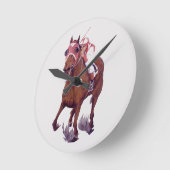 Racing Thoroughbred ist das siegreiche Pferd Runde Wanduhr (Winkel)