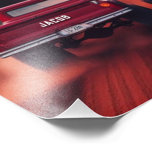 Racing Trucks mit Individuellen Namen aus den 60er Fotodruck (Ecke)