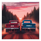 Racing Trucks mit Individuellen Namen aus den 60er Fotodruck (Vorne)