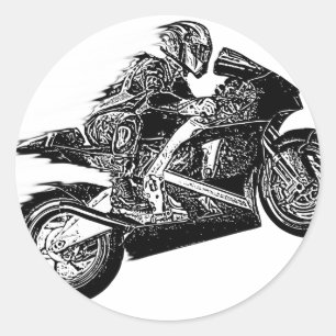 Racing Wahnsinn Runder Aufkleber