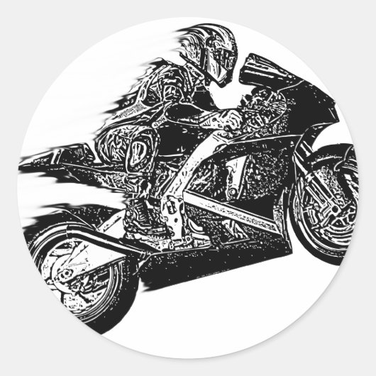 Racing Wahnsinn Runder Aufkleber (Vorderseite)