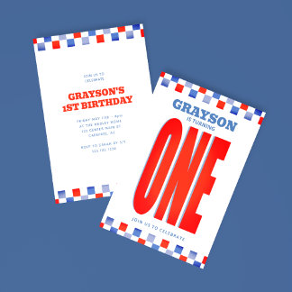 Racing Wende One 1. Geburtstag Einladung