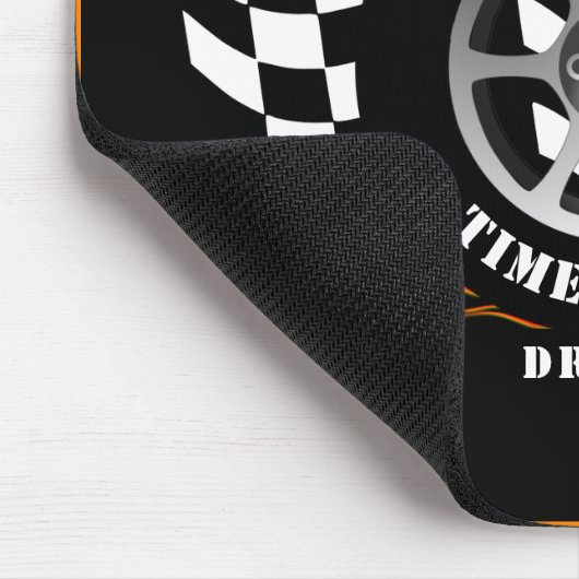 Racing Wheel Checkered Flag Flames Pro Mousepad (Ecke)