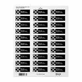 Racing Winning Schachbrett Flags Rücksendeadressen (Vorne)