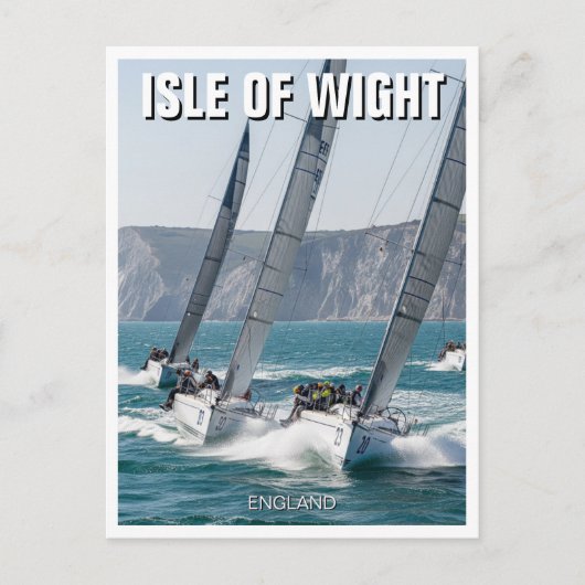 Racing Yachten Isle of Wight England Reisen Postkarte (Vorderseite)