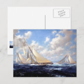 Racing Yachten mit gutem Wind Postkarte (Vorne/Hinten)