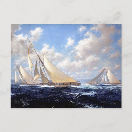 Racing Yachten mit gutem Wind Postkarte (Vorderseite)