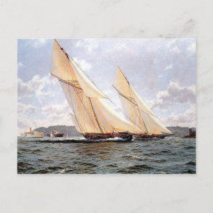 Racing yachts and steamships postkarte
