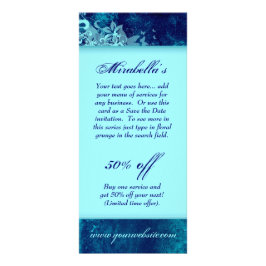 Rack Card Blumenkohl Salon Wellness-Center Blue Pa Werbekarte