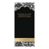 Rack Card Damask Beige Blumensalon Wellness-Center Werbekarte (Hinten)