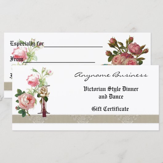 Rack Card Geschenkzertifikat Monogram I (Vorne/Hinten)