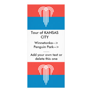 Rack Card mit Flagge von Kansas City, USA Werbekarte