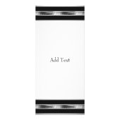 Rack Card Silver Grau Schwarz Chrome Metal Weiß Werbekarte (Vorne)