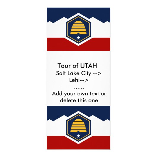 Rack Card with Flag of Utah, USA Werbekarte (Vorne)