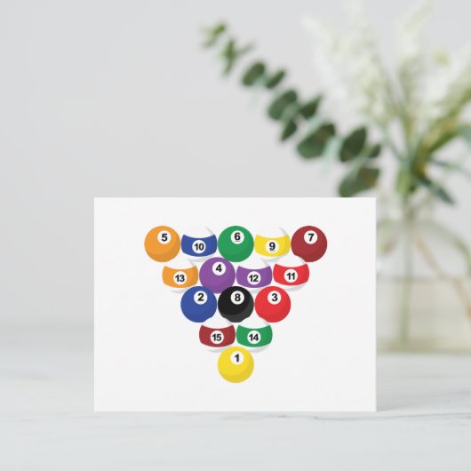 Rack der Pool-Balls Postkarte (Stehend Vorderseite)