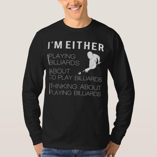 Rack Em and Laugh: Funny Billiards T - Shirt (Vorderseite)
