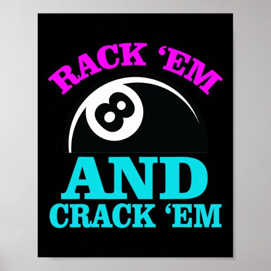 Rack Em und Crack Em Billard Billard Billard spiel Poster (Vorne)