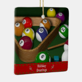 "Rack 'em up," Billardspiel Keramikornament (Rechts)