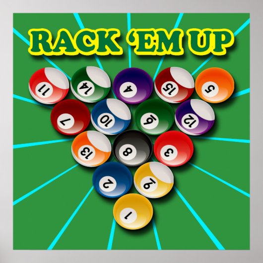 RACK EM' UP BILLIARDS POSTER (Vorne)