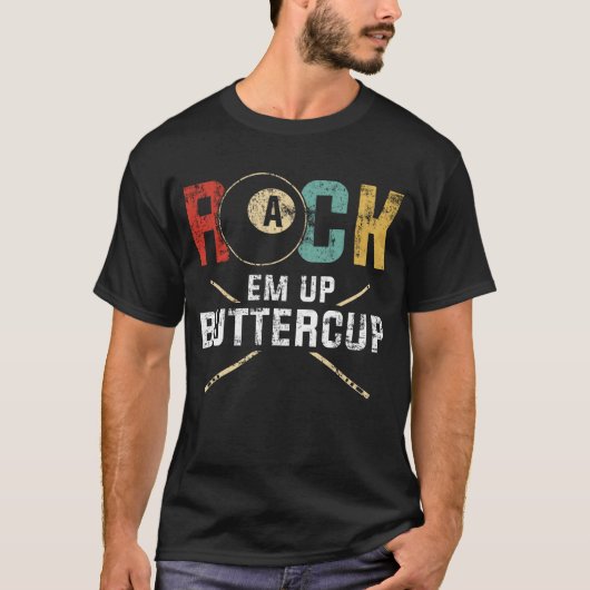Rack Em Up Buttercup Stick 8 Ball Billiards Pool T-Shirt (Vorderseite)