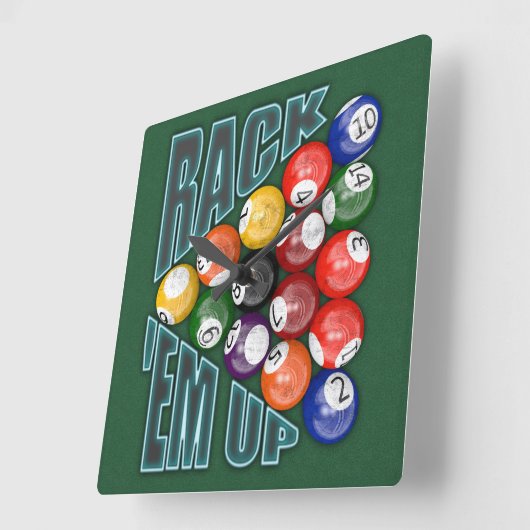 Rack Em Up Quadratische Wanduhr (Winkel)