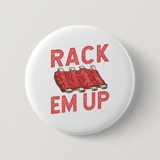 Rack em Up Ribs Lover Schweinefleisch GRILLEN Kurz Button (Vorderseite)