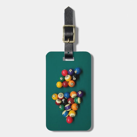 Rack für 8er- und 9er-Billardball Gepäckmarke Gepäckanhänger (Vorderseite vertikal)