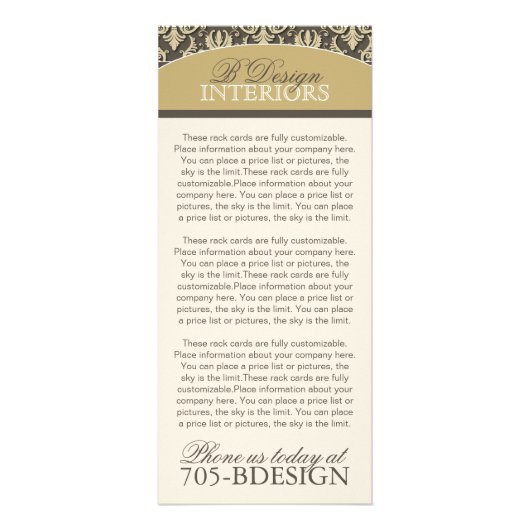 Rack-Karte des Innendesigners Werbekarte (Vorne)