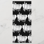 Rack-Karte des Schwarzweiß-Siverware-Designmenüs Menükarte (Rückseite)