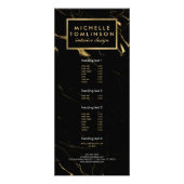 Rack-Karte für den Black and Gold-Marmor-Designer Werbekarte (Vorne)