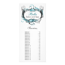 Rack-Karte für schicke Aqua, Schwarz und Weiß Werbekarte