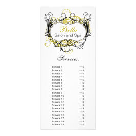 Rack-Karte mit schick gelben, schwarzen und weißen Werbekarte