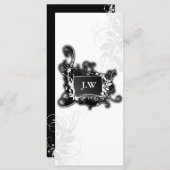 Rack-Karte mit schicken schwarz-weißen Services (Vorne/Hinten)