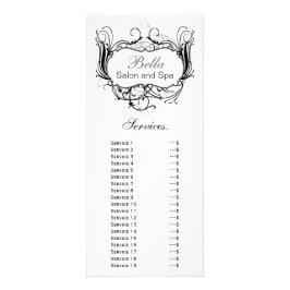 Rack-Karte mit schicken schwarz-weißen Services Werbekarte